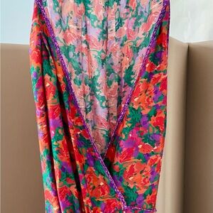 VIX PAULAHERMANNY Vibrant Floral Maxi Wrap Dress - Multi Color